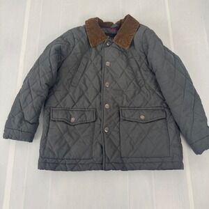 Ixtreme Quilted Barn Jacket Kids Size 5 Gray Corduroy Collar Fall Coat Repaired
